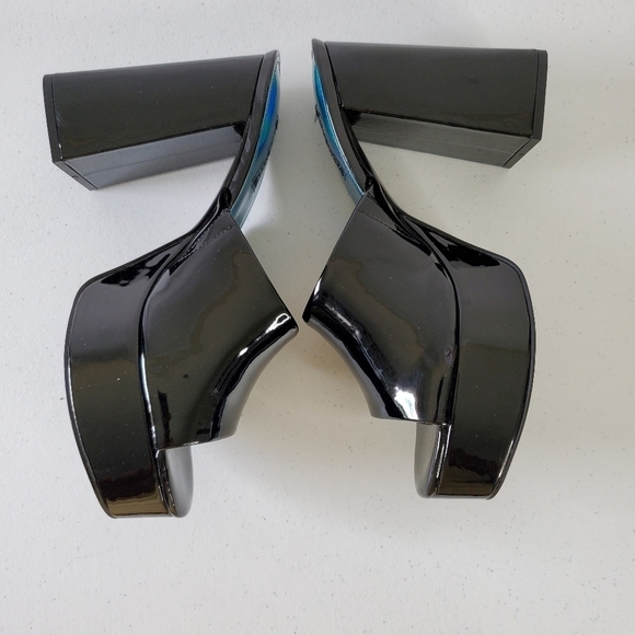 Nine West Jilie Platform Mules Size 10 Open Toe Patent Leather High Heel Sandal - Picture 4 of 16